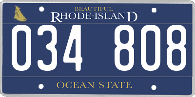 RI license plate 034808