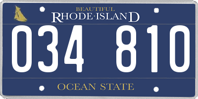 RI license plate 034810