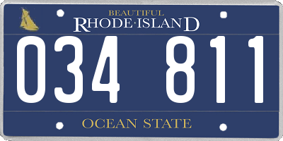 RI license plate 034811