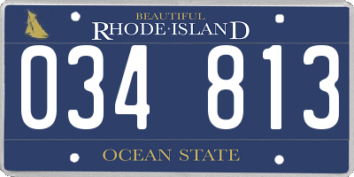 RI license plate 034813