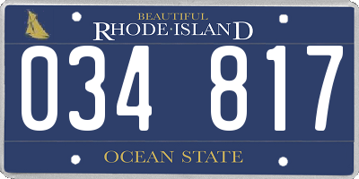 RI license plate 034817