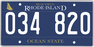 RI license plate 034820