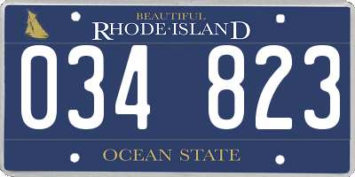 RI license plate 034823