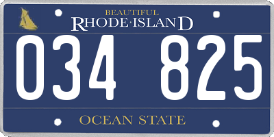 RI license plate 034825