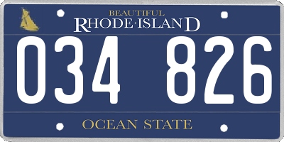 RI license plate 034826