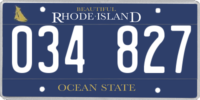 RI license plate 034827