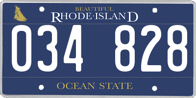RI license plate 034828