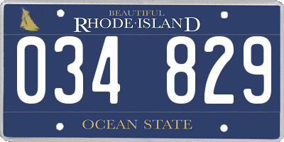 RI license plate 034829