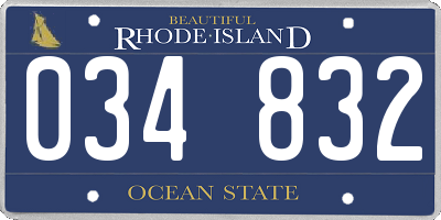 RI license plate 034832