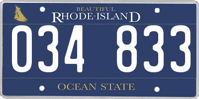 RI license plate 034833