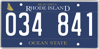 RI license plate 034841
