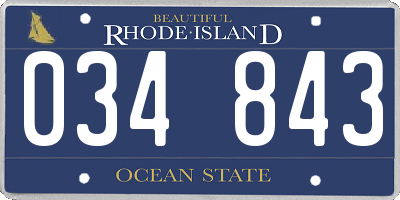 RI license plate 034843