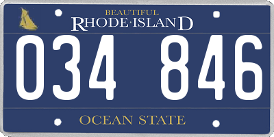 RI license plate 034846