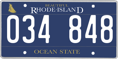 RI license plate 034848