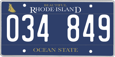 RI license plate 034849