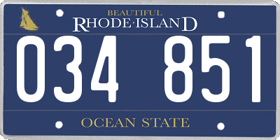 RI license plate 034851