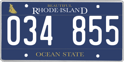 RI license plate 034855