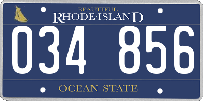 RI license plate 034856