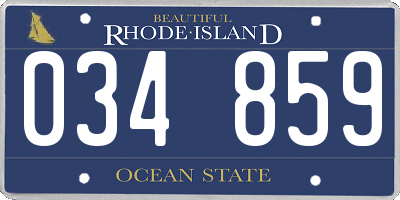 RI license plate 034859