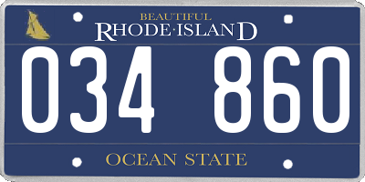 RI license plate 034860
