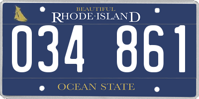RI license plate 034861