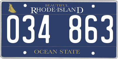 RI license plate 034863