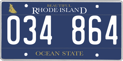RI license plate 034864