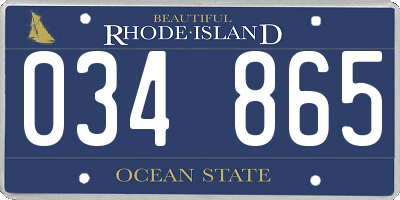 RI license plate 034865