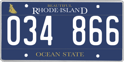 RI license plate 034866