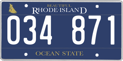 RI license plate 034871