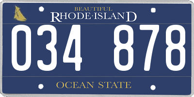 RI license plate 034878