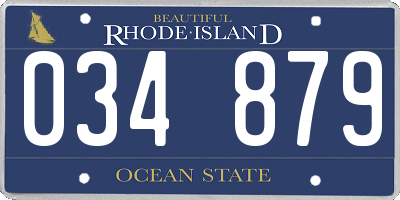 RI license plate 034879