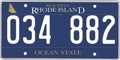 RI license plate 034882