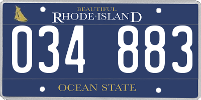 RI license plate 034883