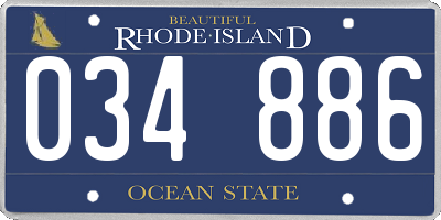 RI license plate 034886