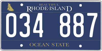 RI license plate 034887