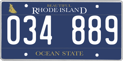 RI license plate 034889