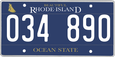 RI license plate 034890