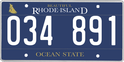 RI license plate 034891