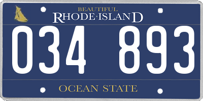 RI license plate 034893