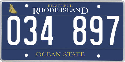 RI license plate 034897