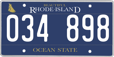 RI license plate 034898