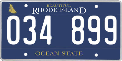 RI license plate 034899