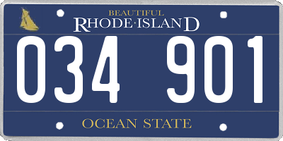 RI license plate 034901