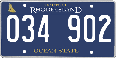 RI license plate 034902