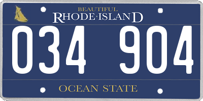 RI license plate 034904