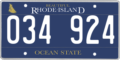 RI license plate 034924