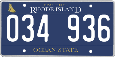 RI license plate 034936