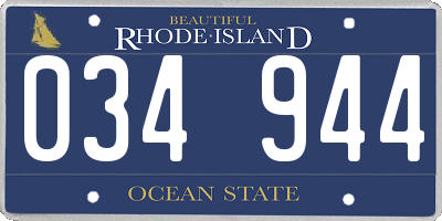 RI license plate 034944