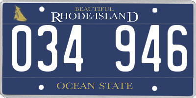 RI license plate 034946
